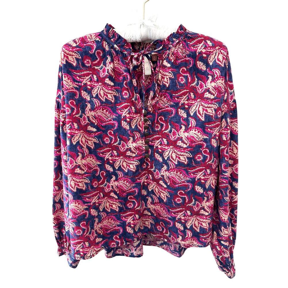 ANTHROPOLOGIE | Pilcro Lucerne Floral Paisley Long Sleeve Blouse Top | Small